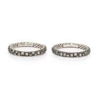 David Yurman, 'Midnight Mélange', Pair of Diamond and Blackened Sterling Silver Rings