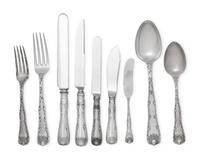 A Tiffany and Co. Wave Edge Silver Flatware Service