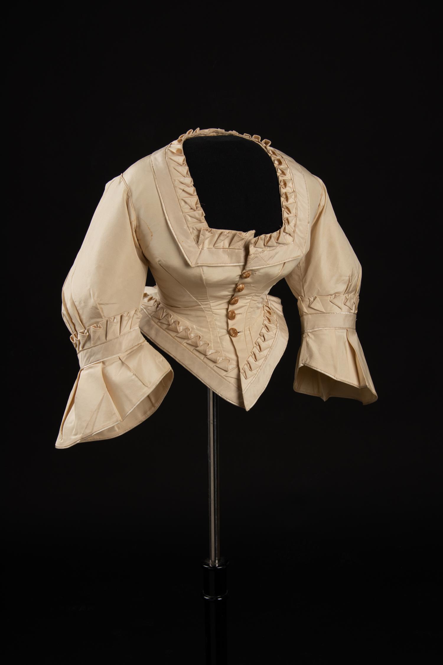 Two Silk Evening Bodices, 1870s