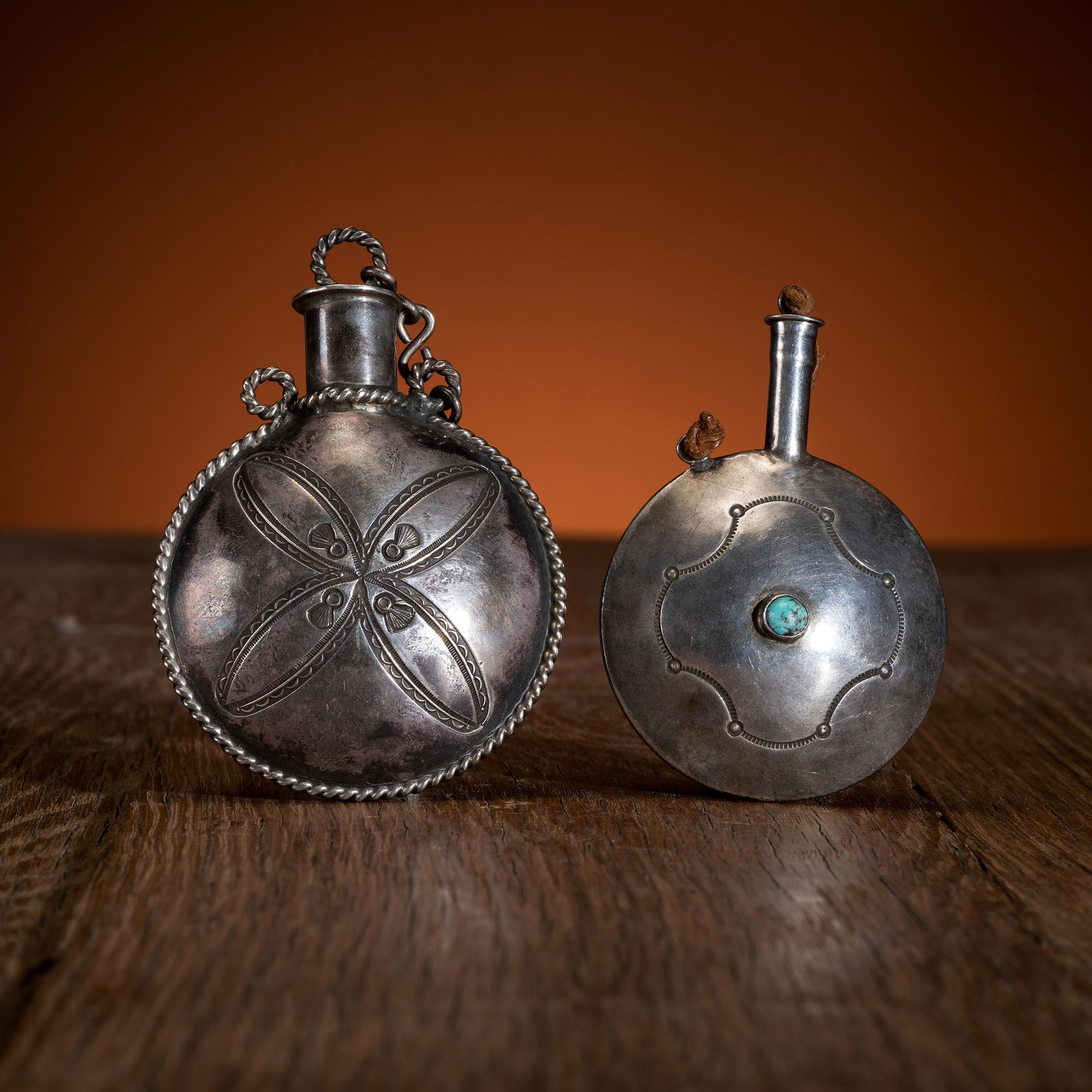 Navajo Silver Tobacco Canteens