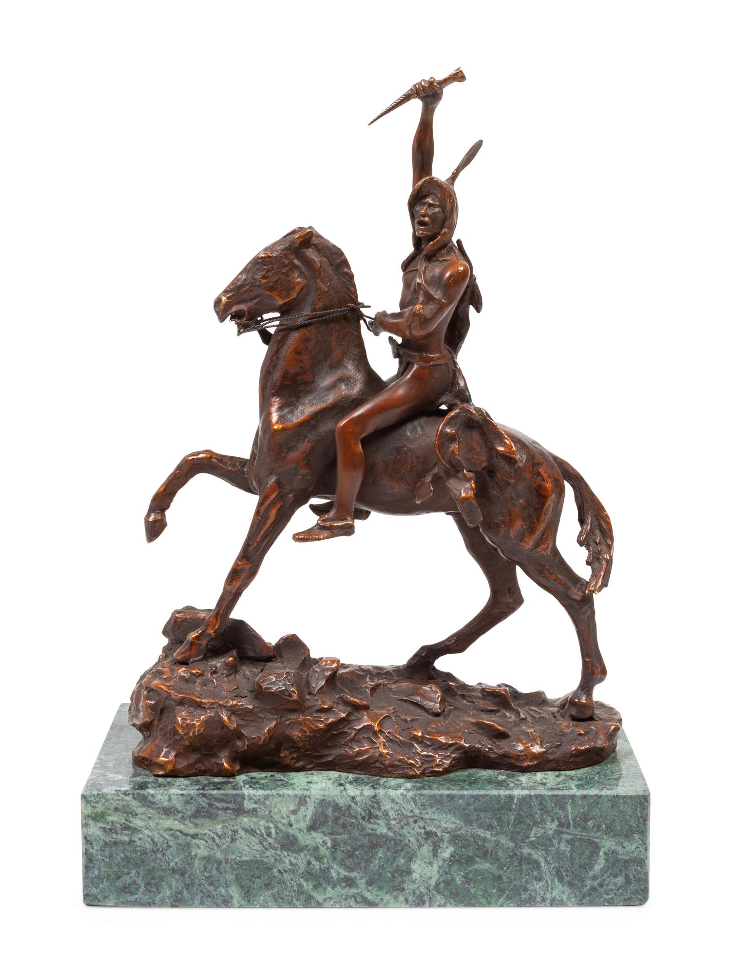 Recast Indian Warrior on Horseback