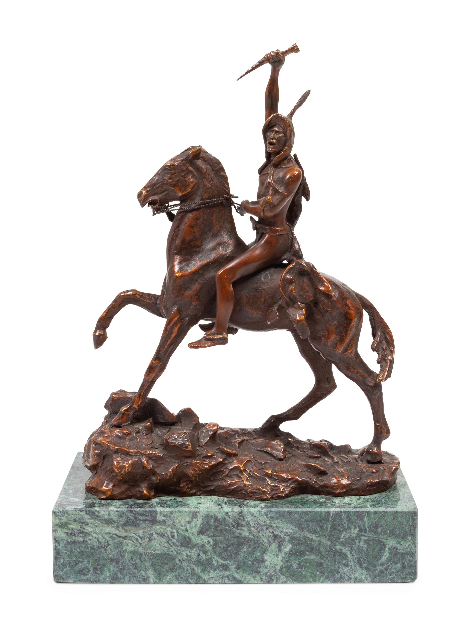 Recast Indian Warrior on Horseback