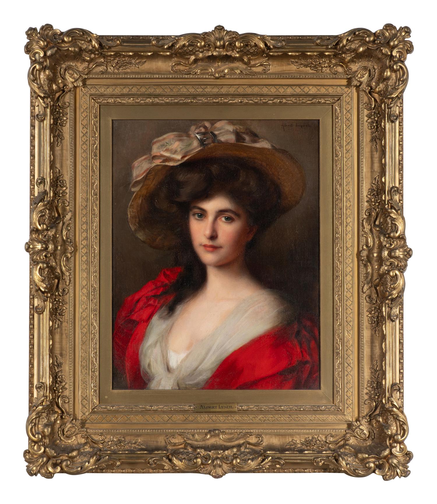 Portrait of a Lady in a Red Dress, Bust Length
