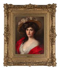 Portrait of a Lady in a Red Dress, Bust Length