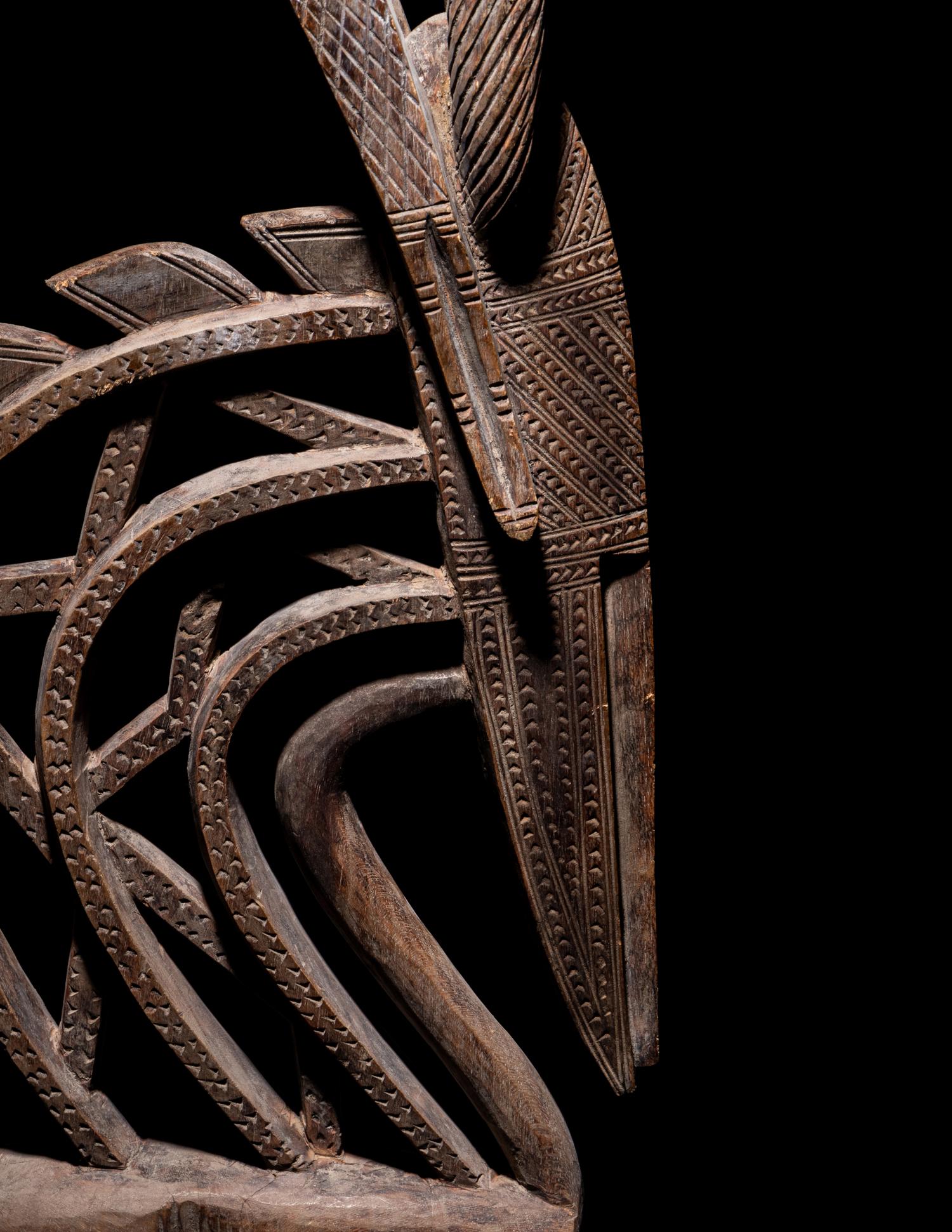 A Bamana Wood Antelope (Chiwara)