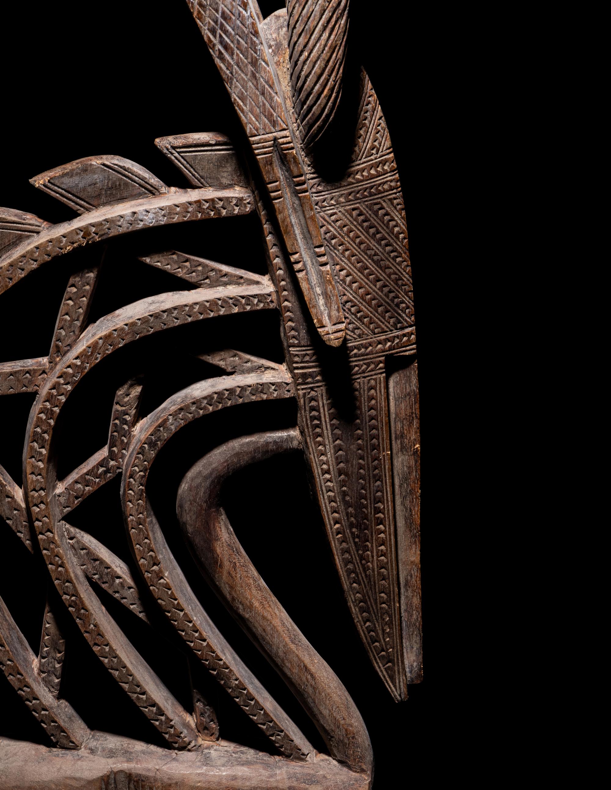 A Bamana Wood Antelope (Chiwara)