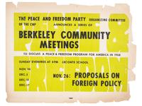 [CIVIL RIGHTS]. The peace and freedom party needs 500 volunteers to work full time on the registration drive over Christmas vacation. Berkeley, CA: Berkeley Litho Service, 1968.