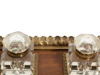 An English Gilt Bronze and Mahogany Standish