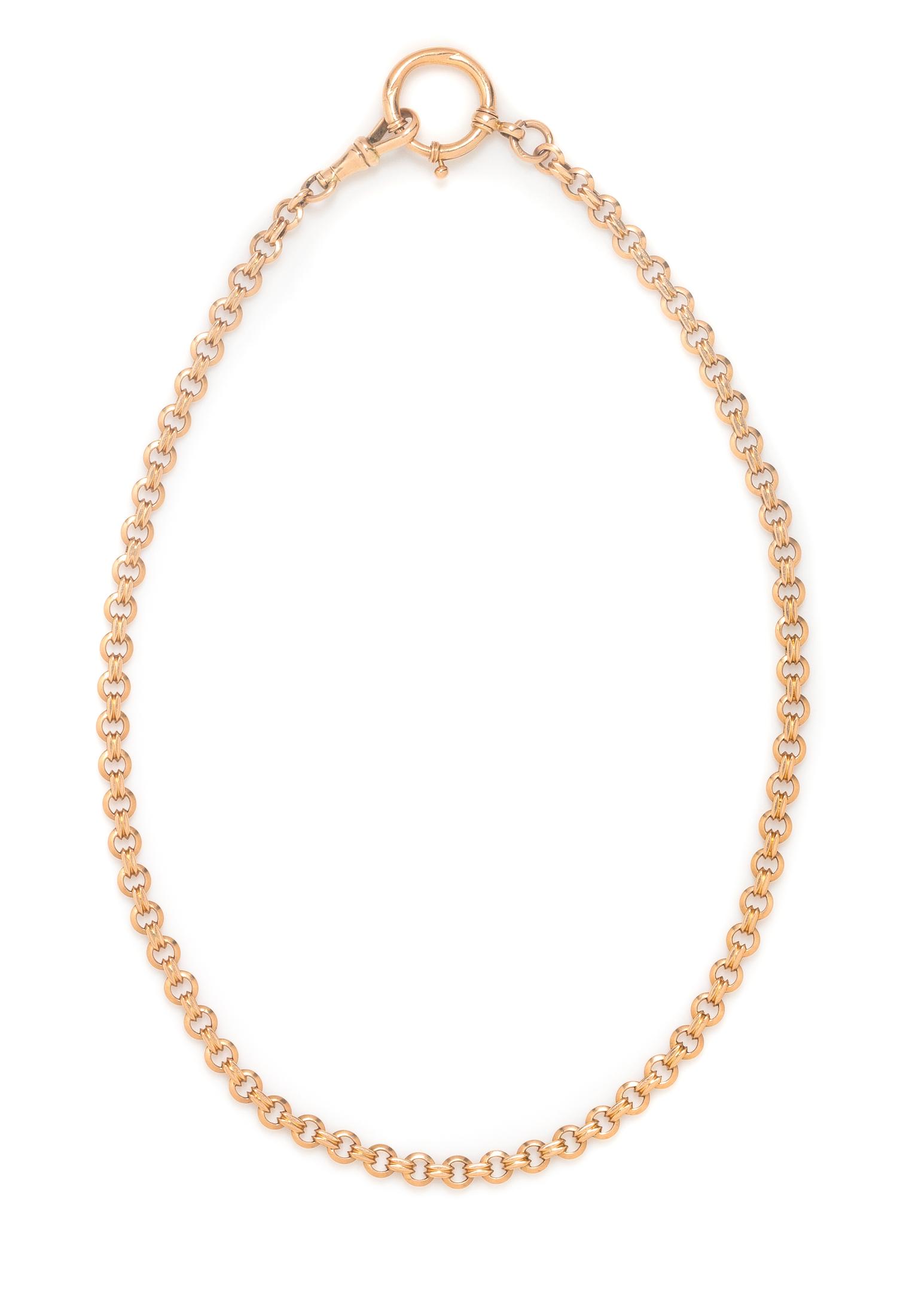 A 14 Karat Rose Gold Watch Fob Chain, 14.70 dwts