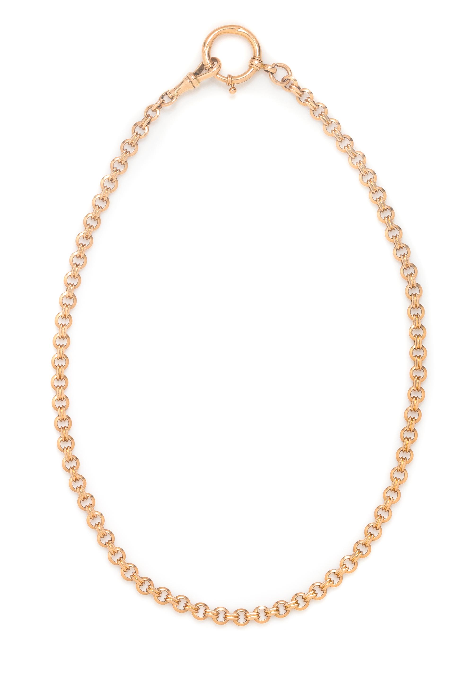 A 14 Karat Rose Gold Watch Fob Chain, 14.70 dwts
