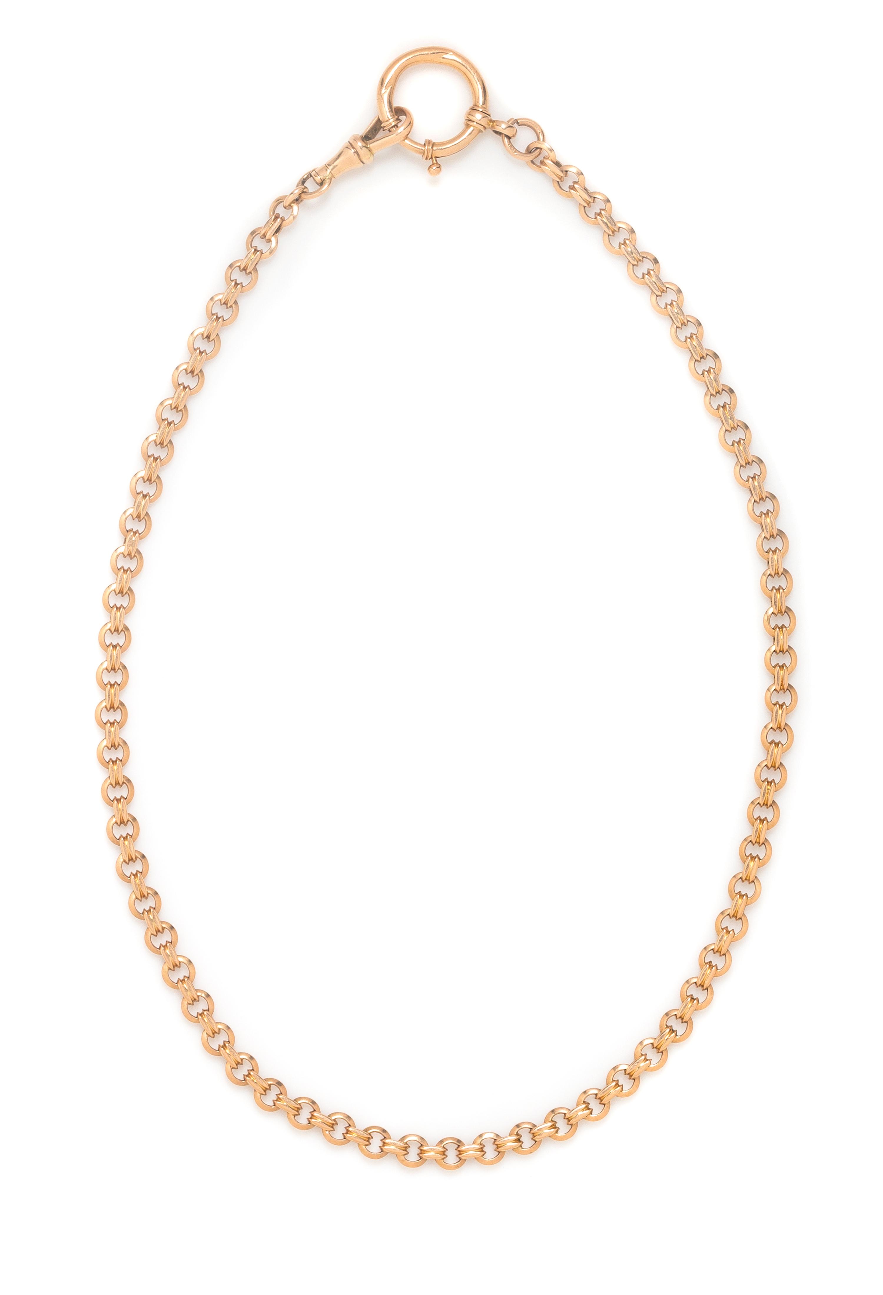 A 14 Karat Rose Gold Watch Fob Chain, 14.70 dwts