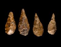 Four Paleolithic Flint Hand Axes