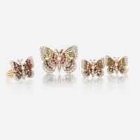 A platinum topped gold and gem-set suite