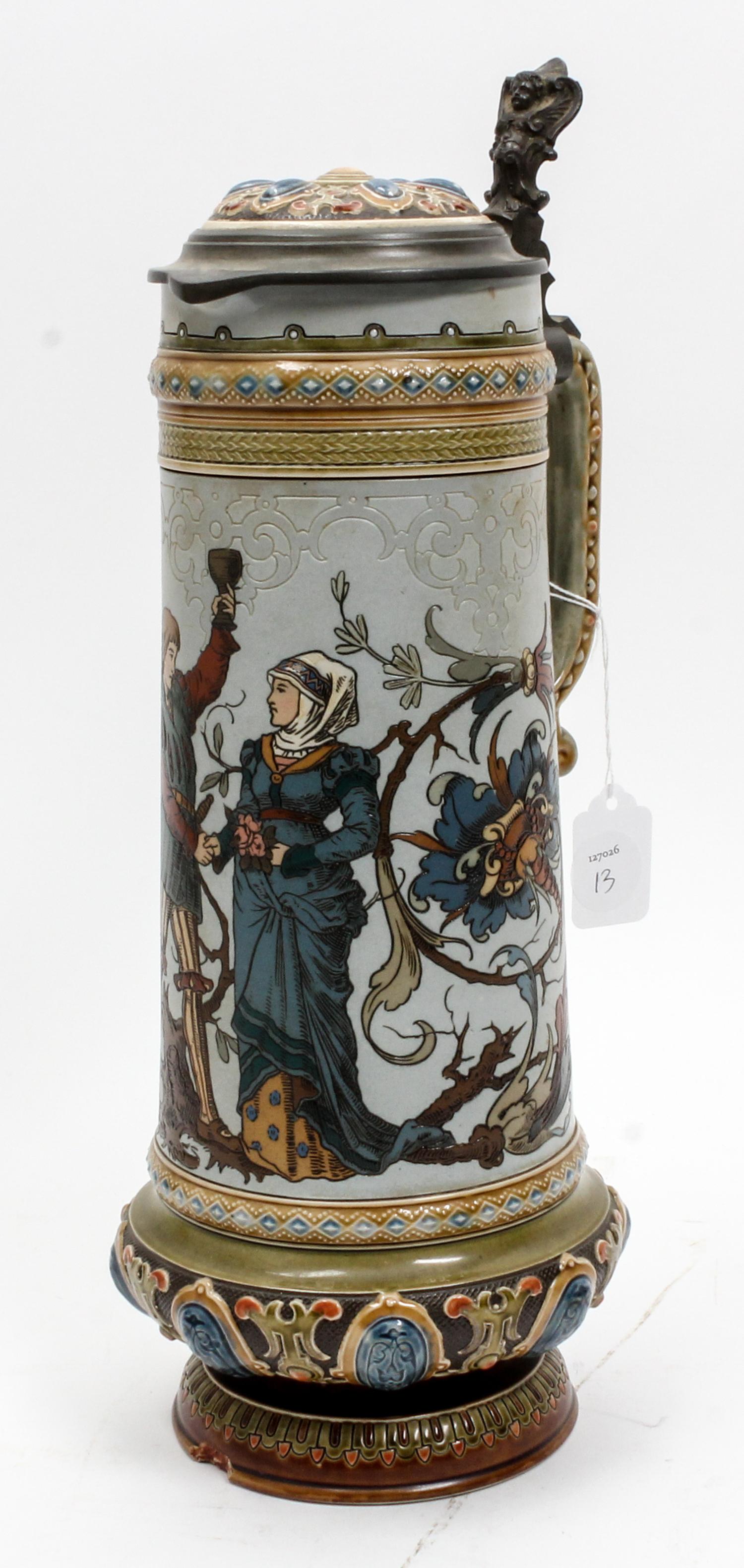 A Mettlach Master Stein Height 15 1/2 inches. — 19TH/20TH CENTURY