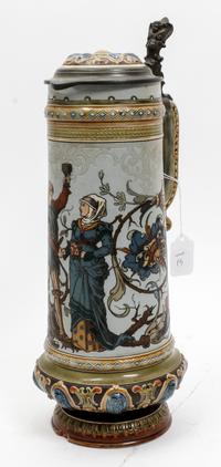 A Mettlach Master Stein Height 15 1/2 inches. — 19TH/20TH CENTURY