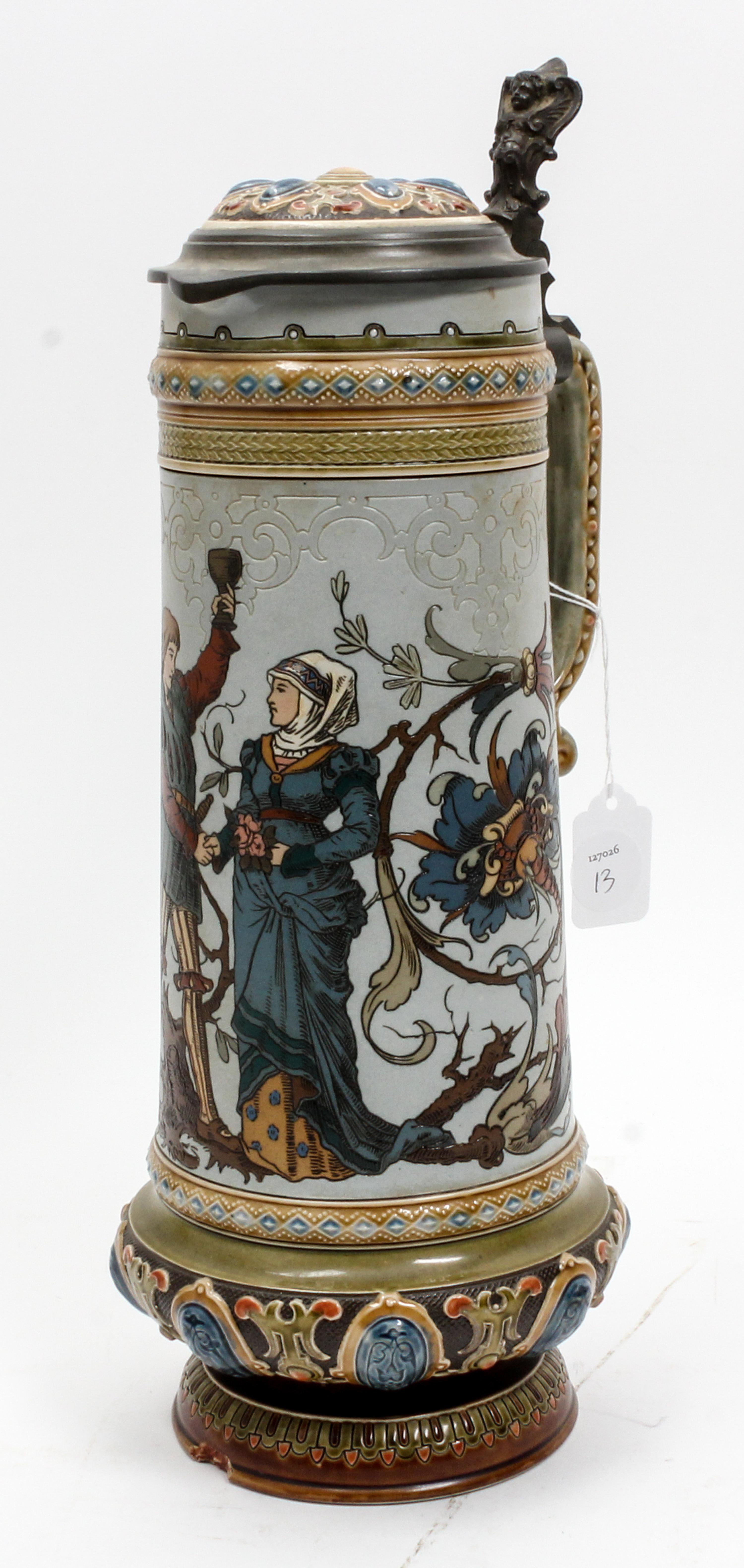 A Mettlach Master Stein Height 15 1/2 inches. — 19TH/20TH CENTURY