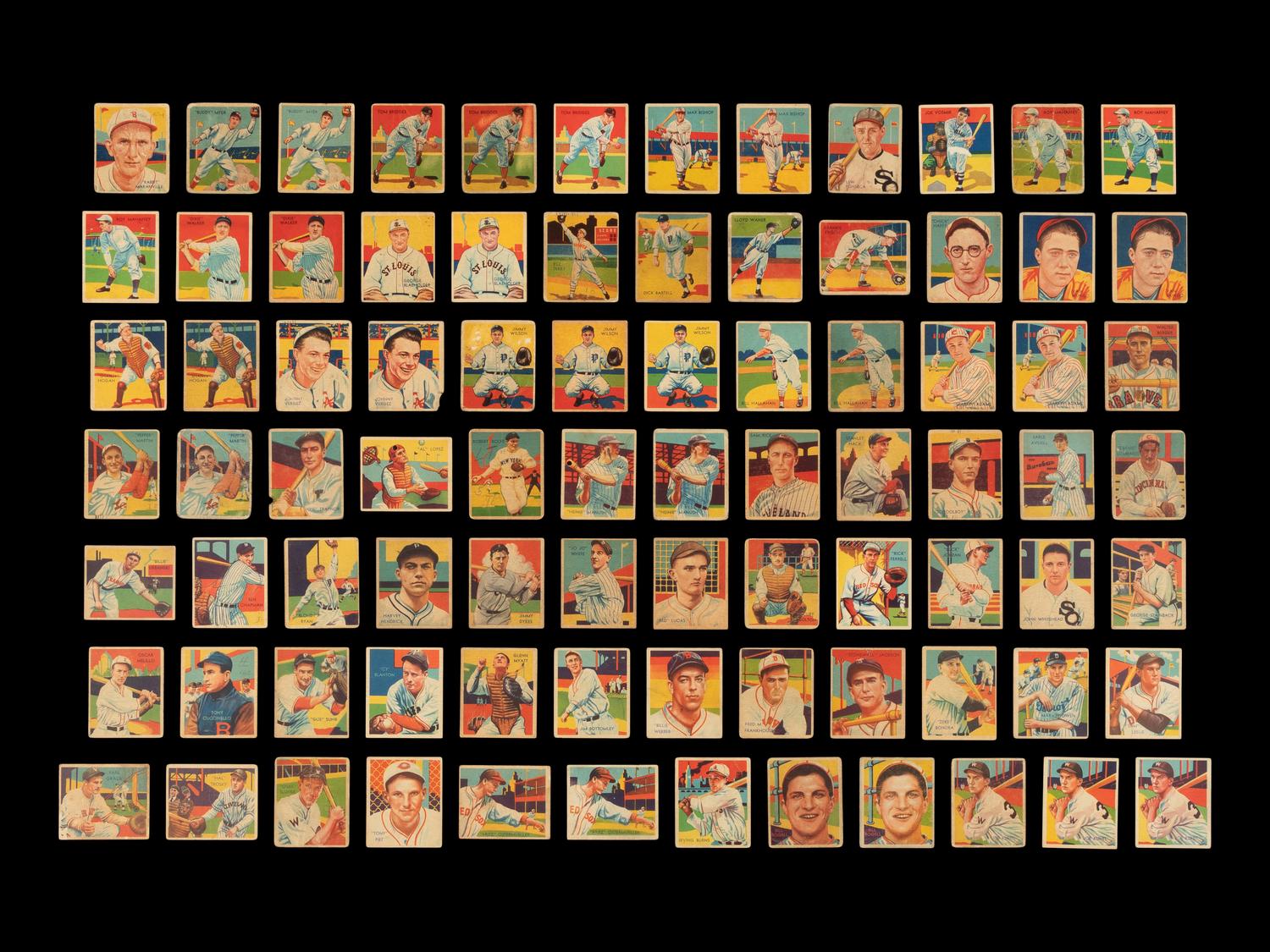 A Partial Set of 1934-36 National Chicle Diamond Stars Baseball Cards (83/108) Including Variations
