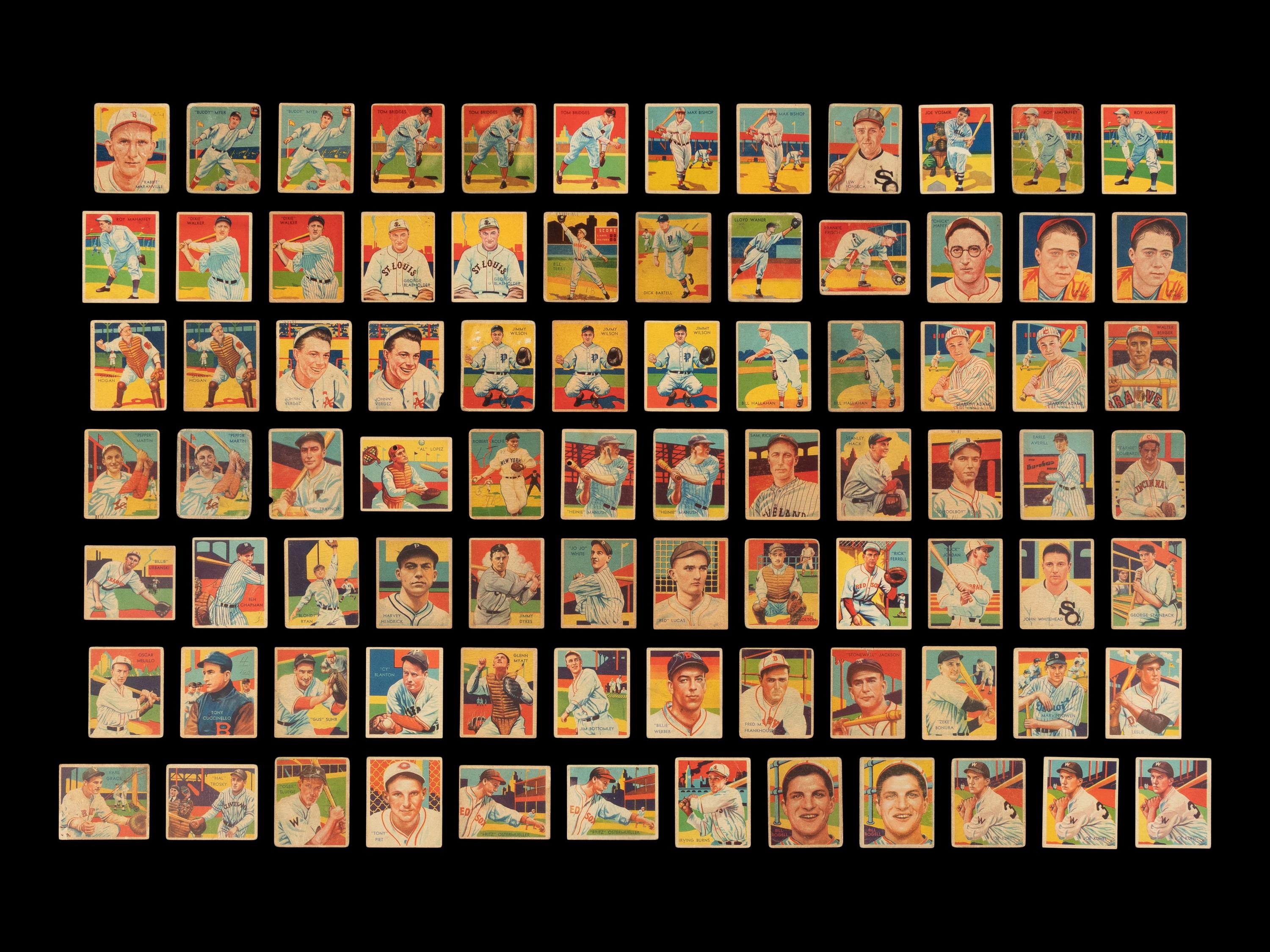 A Partial Set of 1934-36 National Chicle Diamond Stars Baseball Cards (83/108) Including Variations