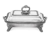 A George IV Silver-Plate Entree Dish and Cover and an Associated Meat Cloche