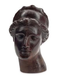 A Carved and Painted Wood Bust of Aphrodite