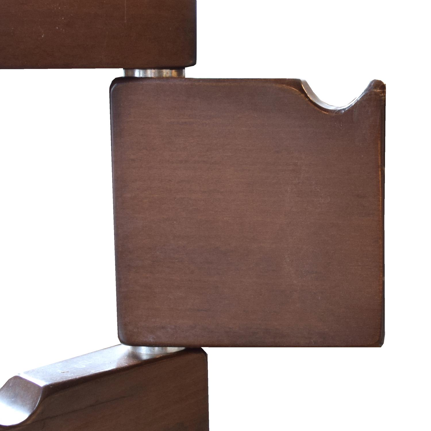 A Mid-Century Wood and Chrome Coat Rack 15" W x 15' D x 71" H — Italy, Mid-20th Century