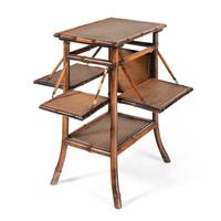 A Bamboo and Rattan End Table