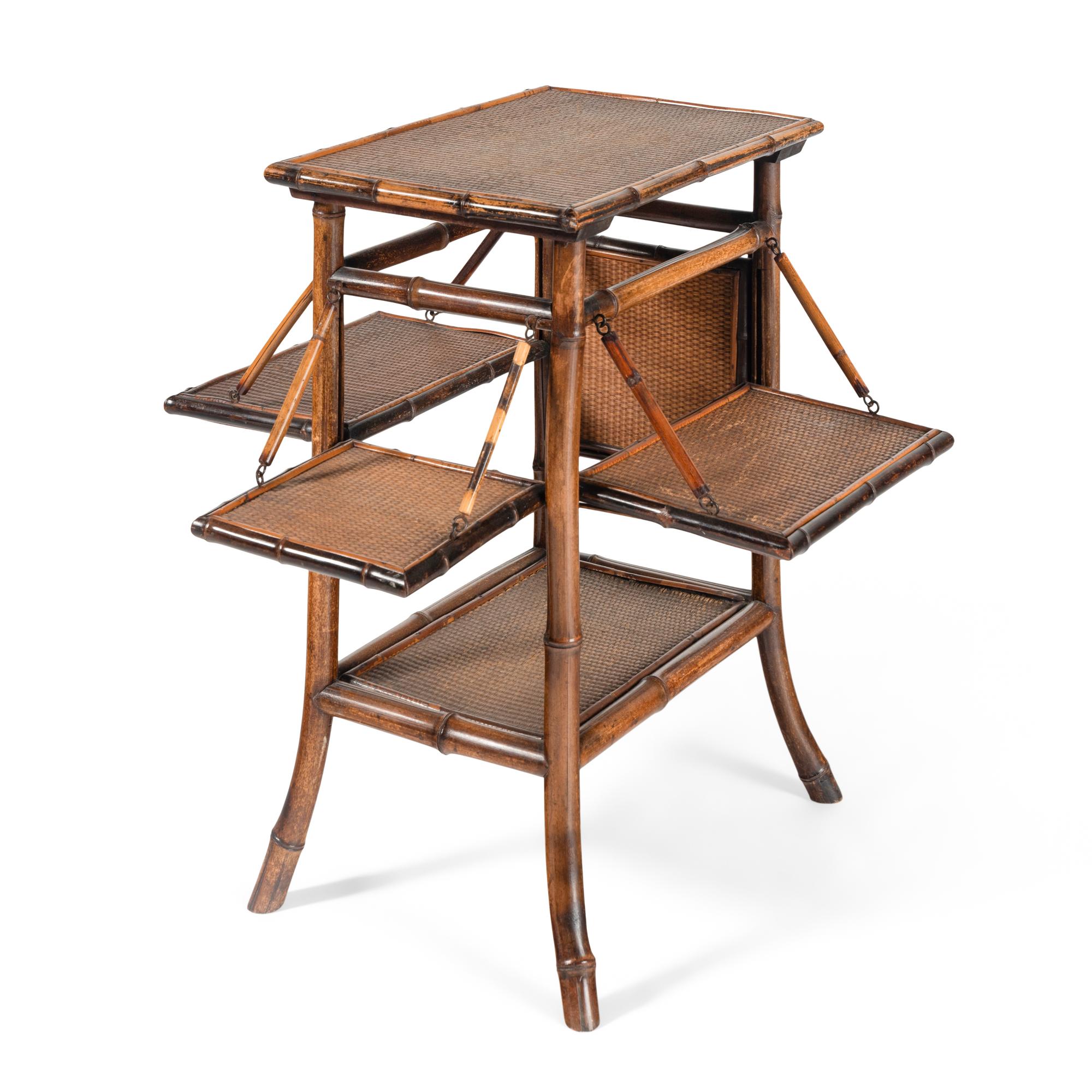 A Bamboo and Rattan End Table