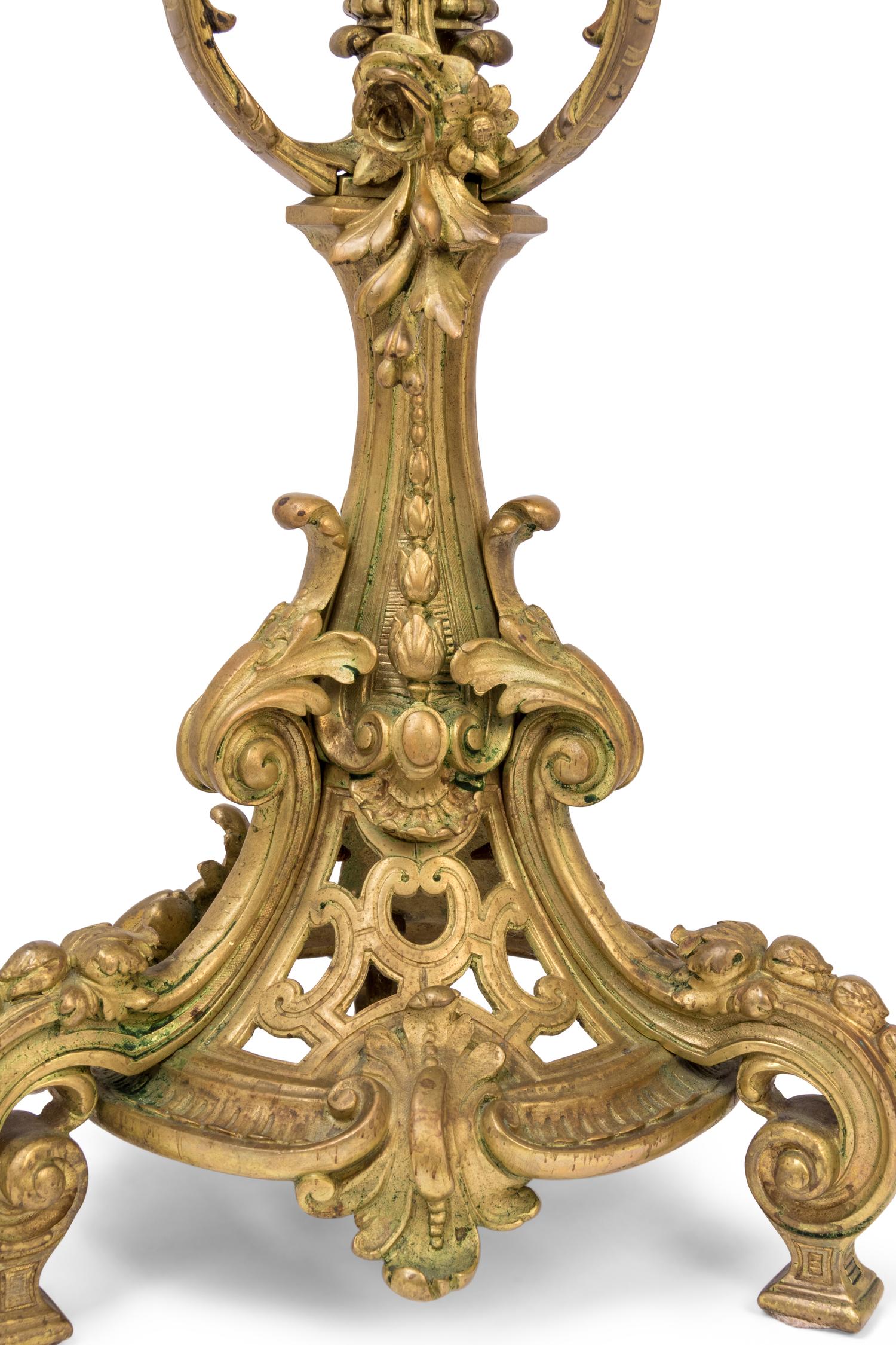 A Pair of French Gilt Bronze Six-Light Candelabra