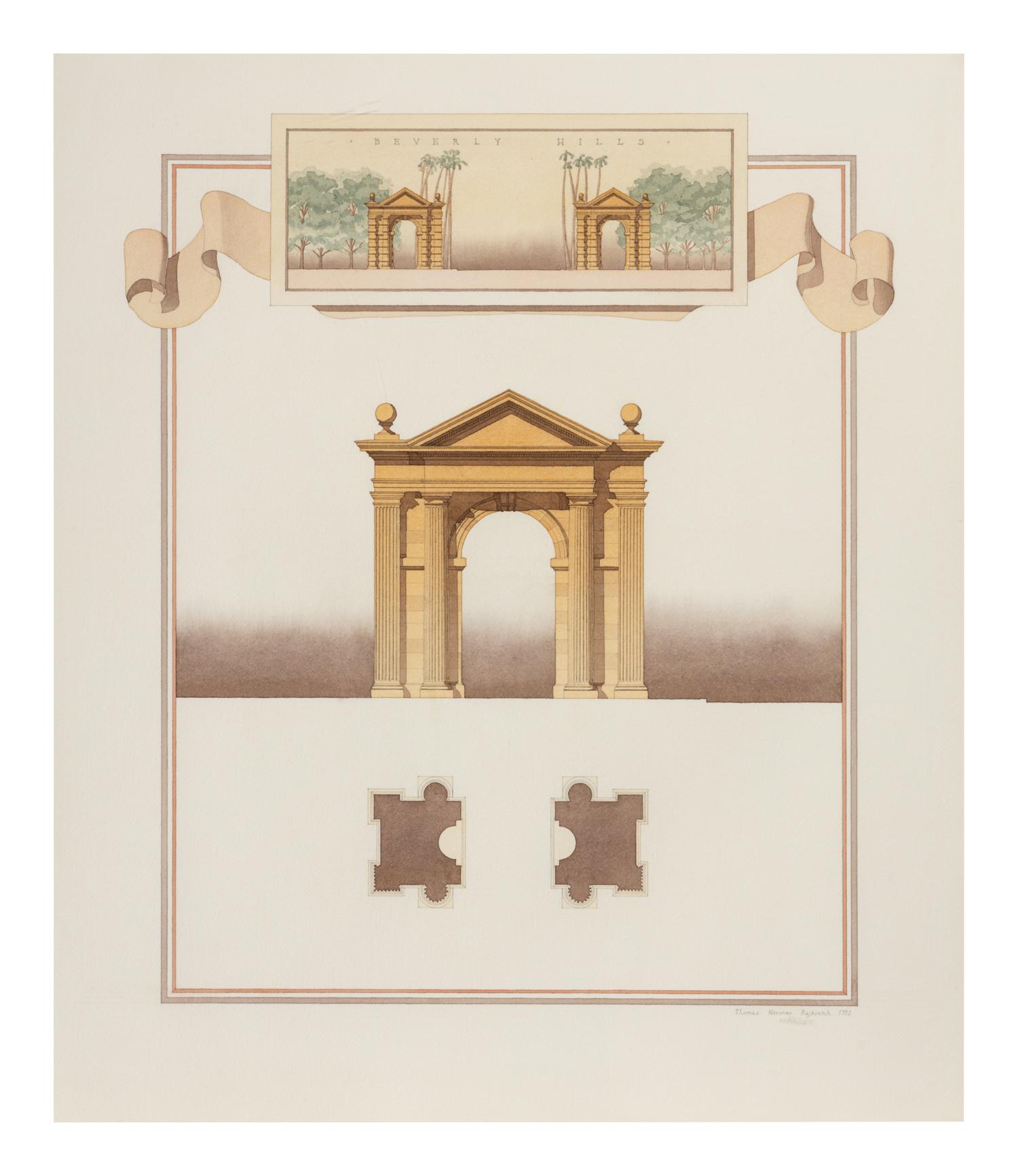 A Group of Three Thomas Rajkovich Architectural Prints