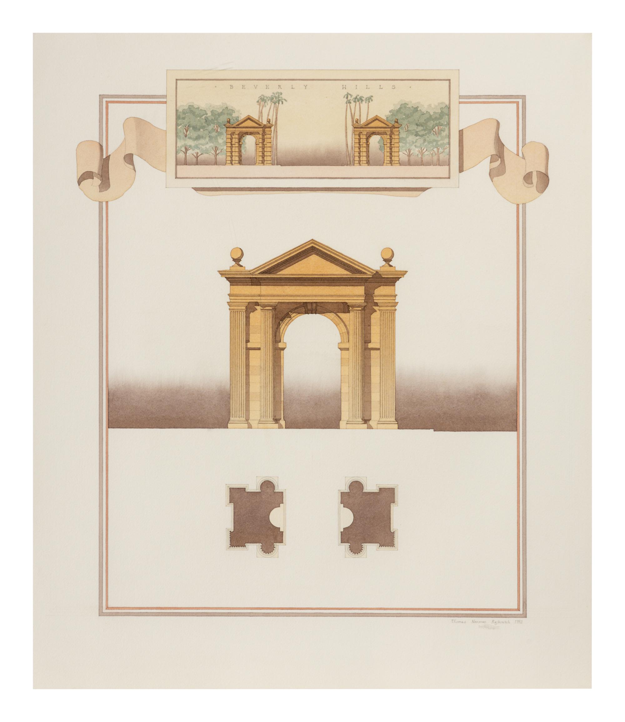 A Group of Three Thomas Rajkovich Architectural Prints