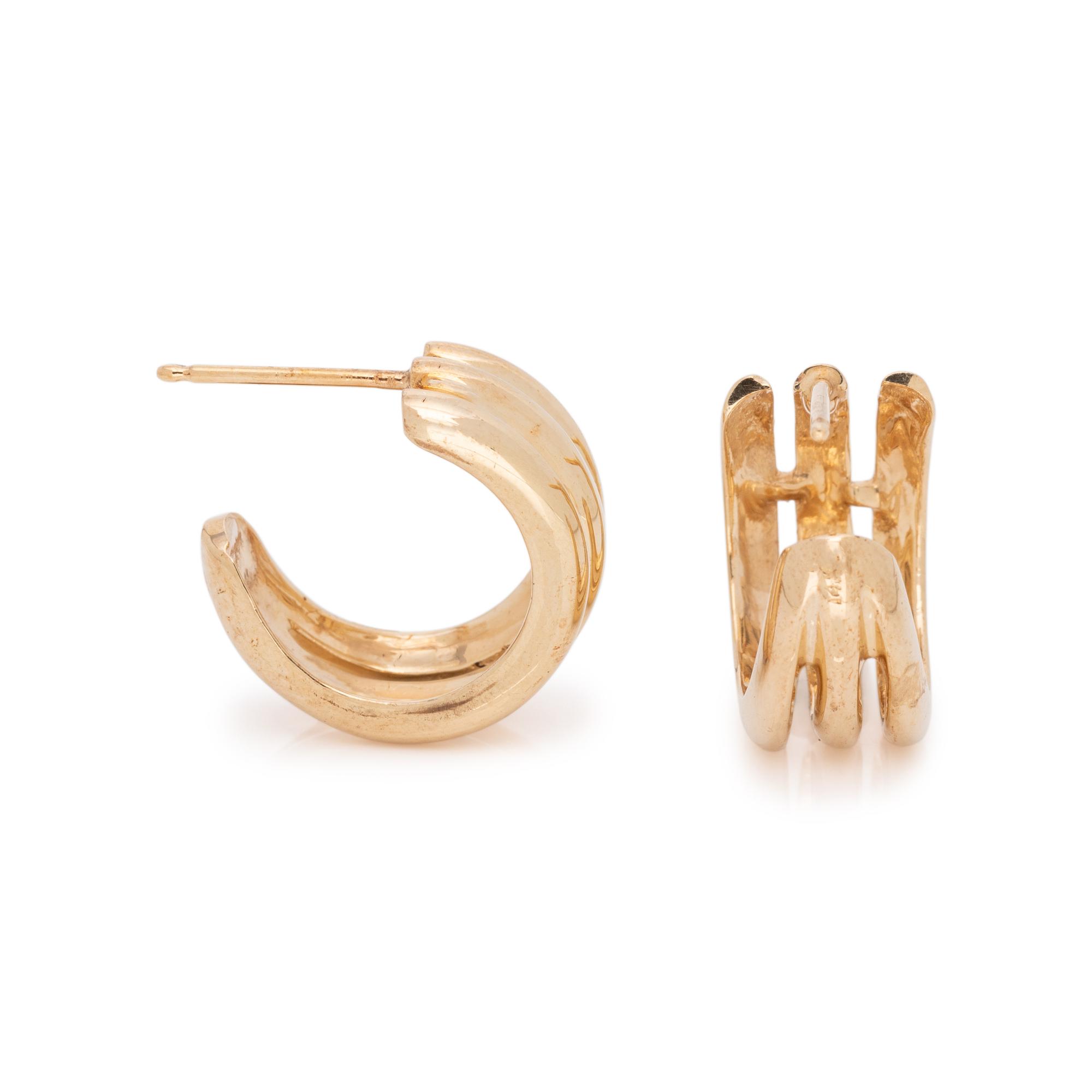 COLLECTION OF YELLOW GOLD HOOP EARRINGS