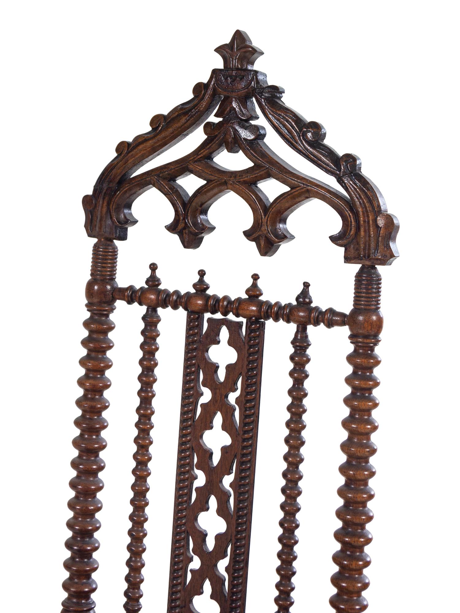 A Gothic Revival Oak Side Chair