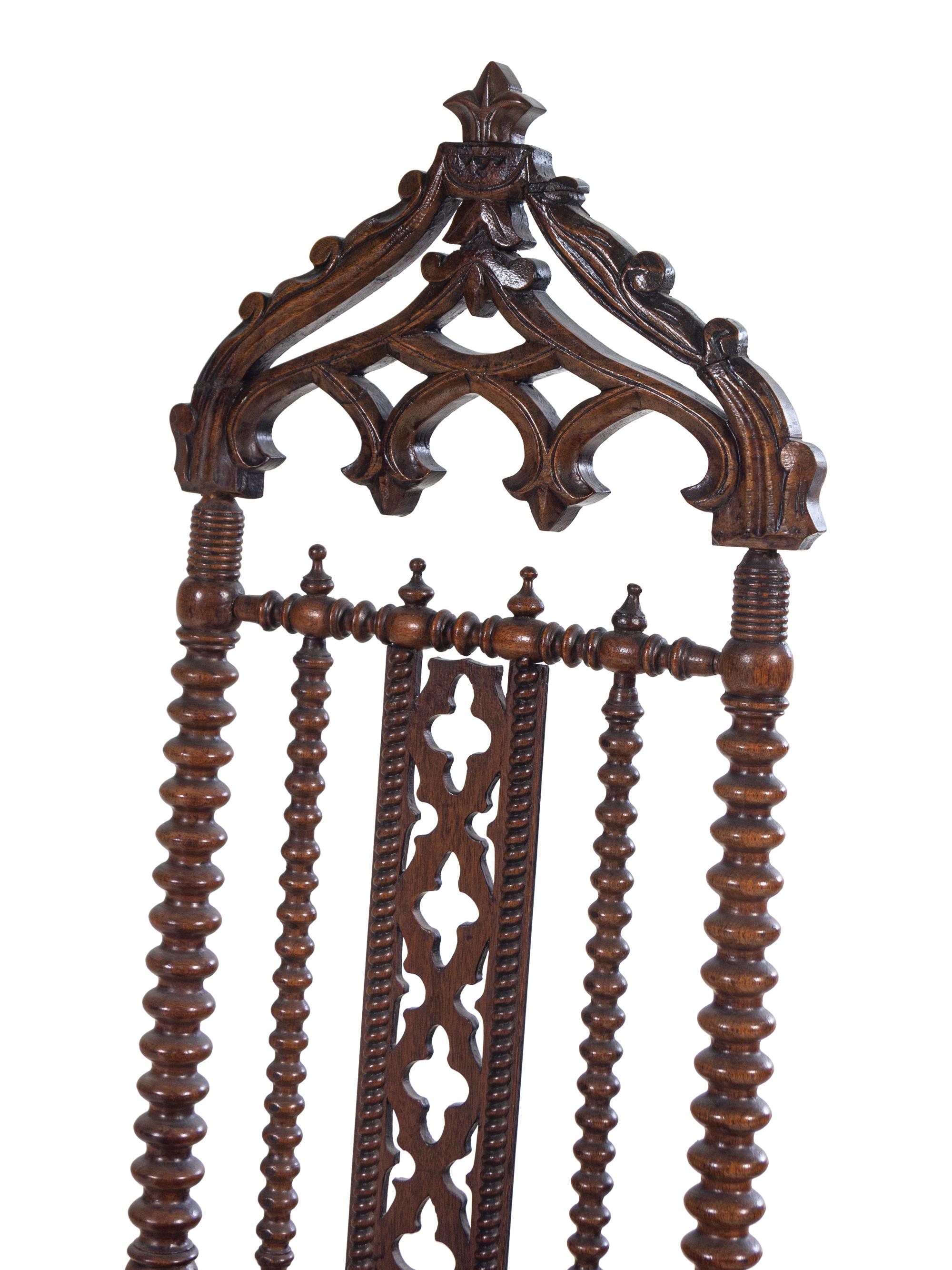 A Gothic Revival Oak Side Chair