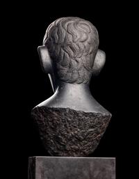 A Romano-Egyptian Black Basalt Male Portrait Bust