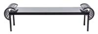 An Italian Ebonized Bench, Fly Line Height 20 x width 71 inches.