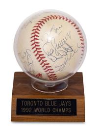 A 1992 Toronto Blue Jays World Series Champions Team Signed Autograph Baseball (Beckett Authentication Services BAS Certified)