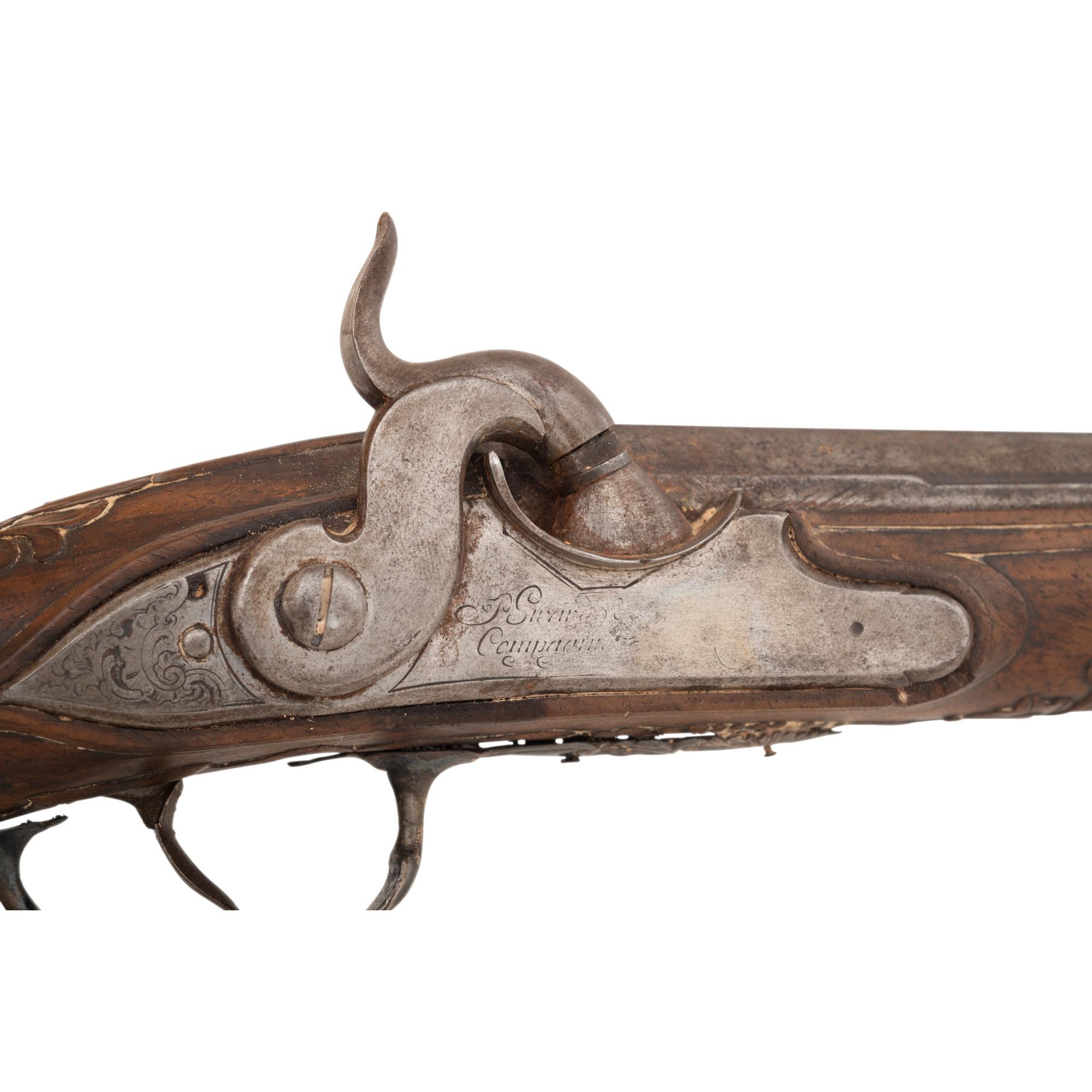 A Pair of Silver Mounted French Percussion Pistols