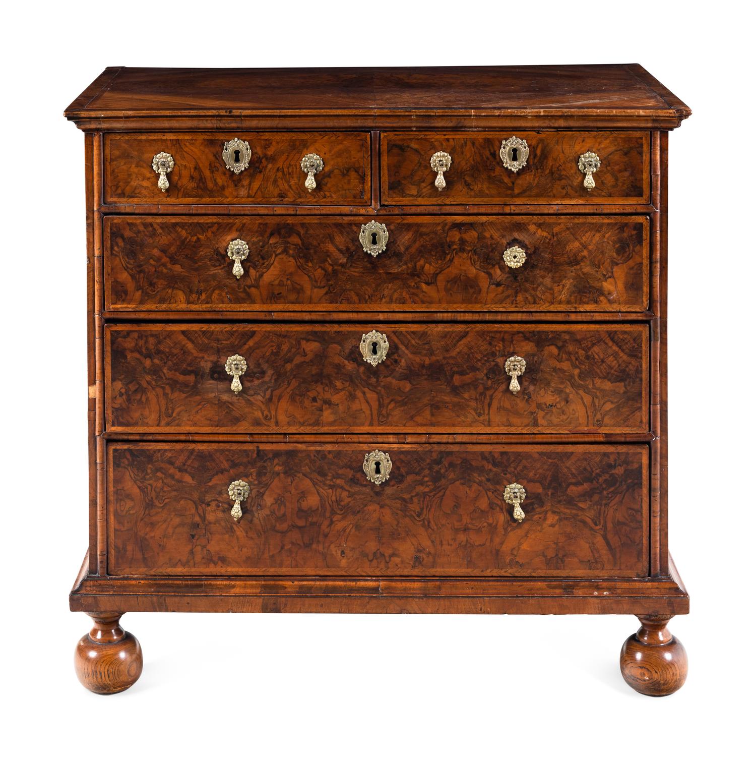 A George II Walnut Chest of Drawers