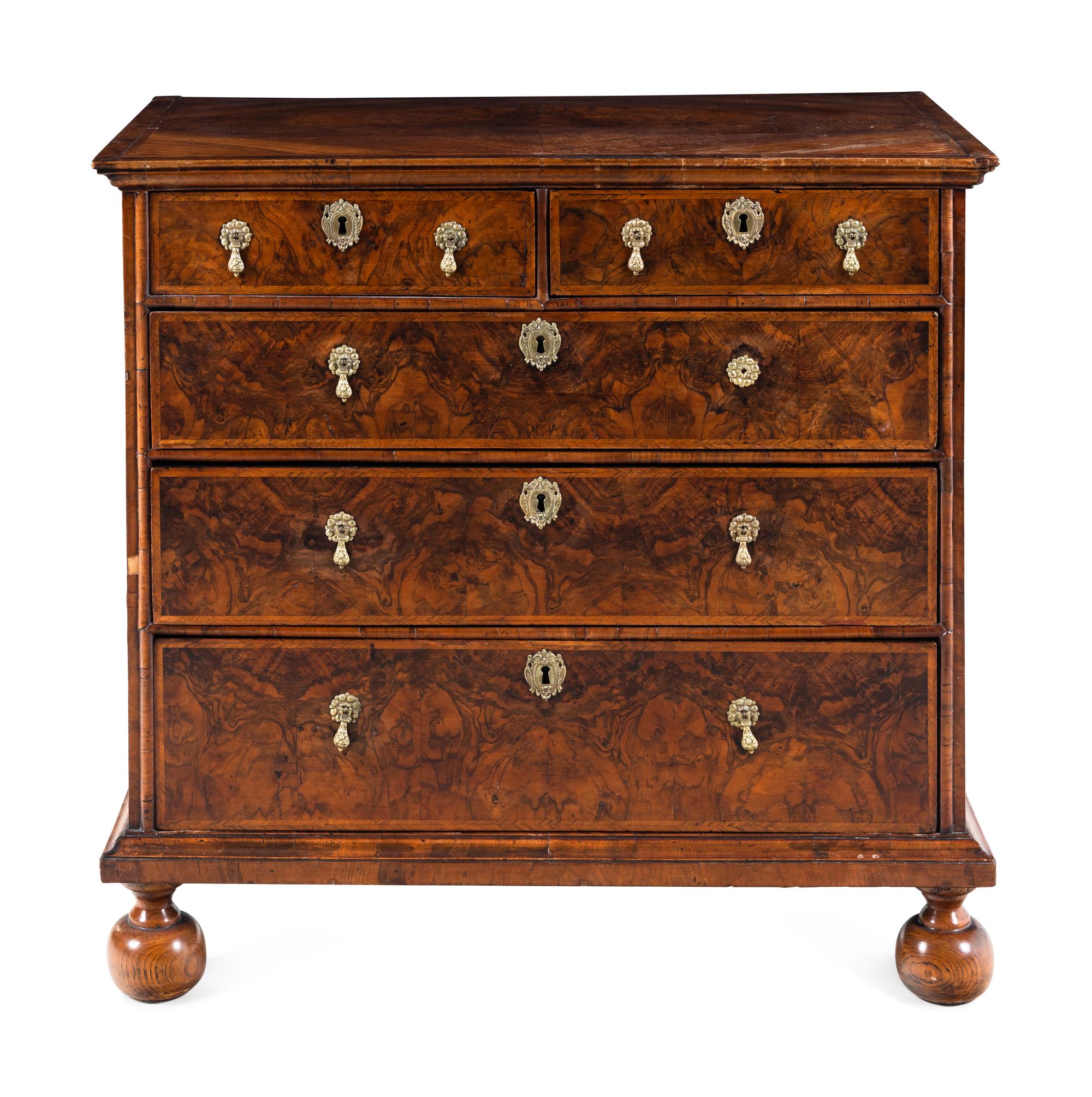 A George II Walnut Chest of Drawers
