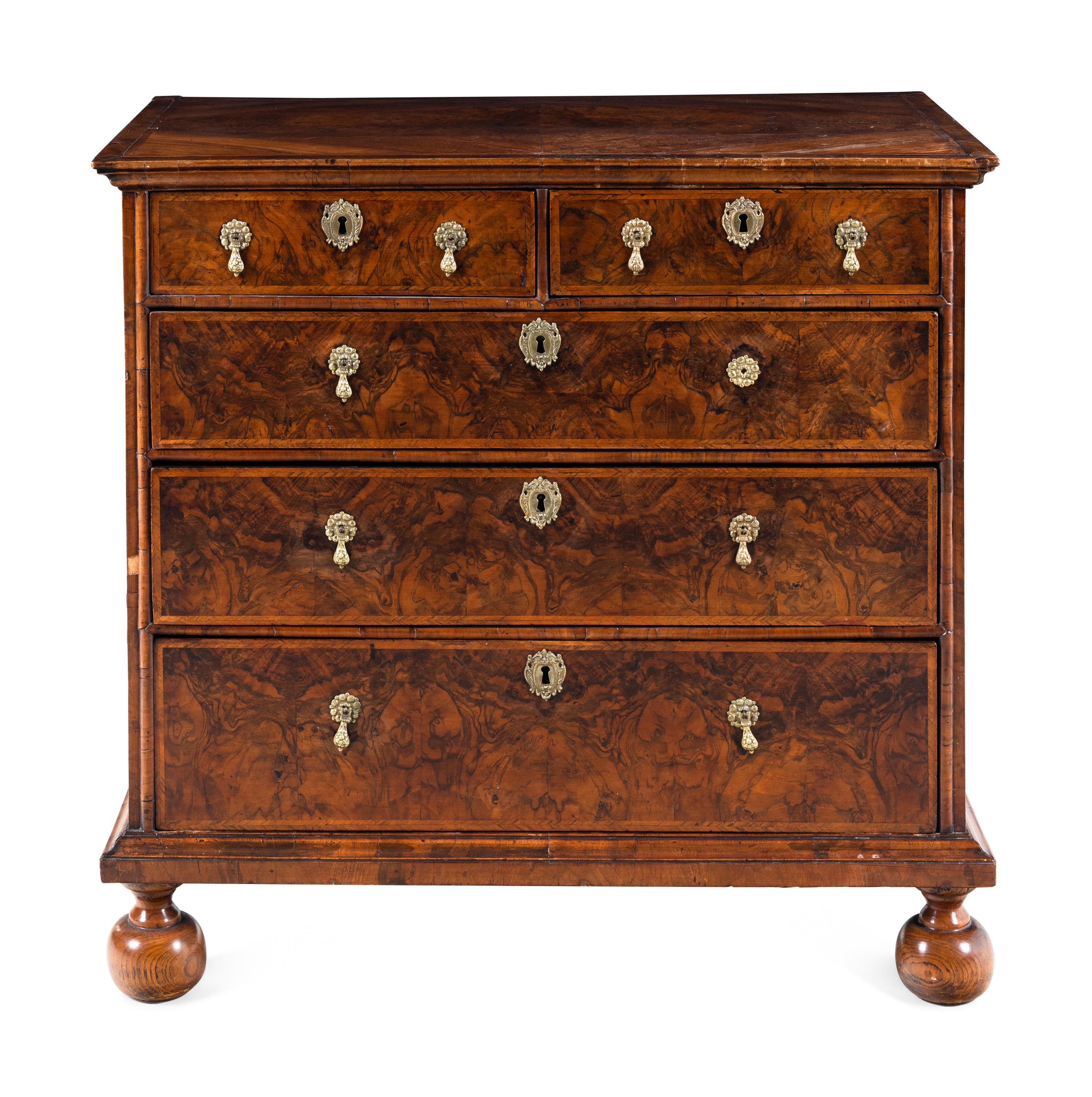 A George II Walnut Chest of Drawers