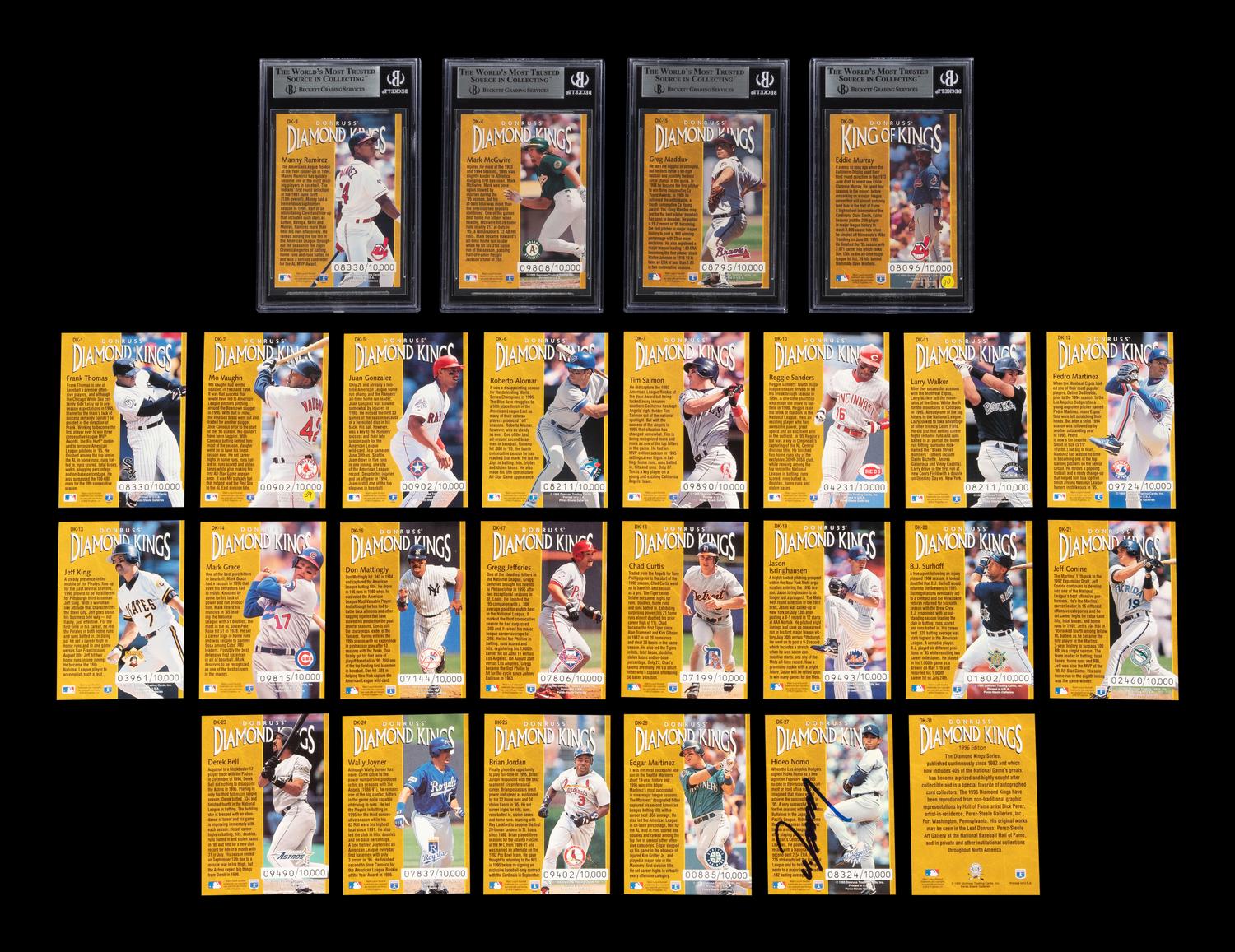 A Group of 25 1995 Donruss Diamond Kings Signed Autograph Baseball Cards,
