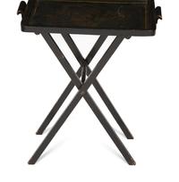 A Pair of Ebonized Tray-Top Folding Side Tables