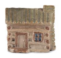 A Scarce Small-Size Dalton, Ohio Stoneware Log Cabin Bank