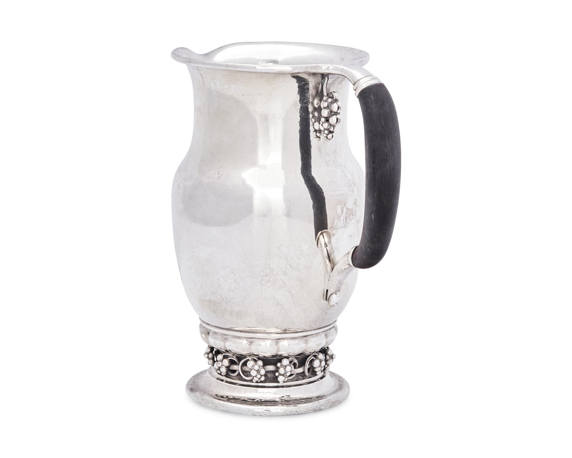 A Georg Jensen Silver Grapevine Water Pitcher