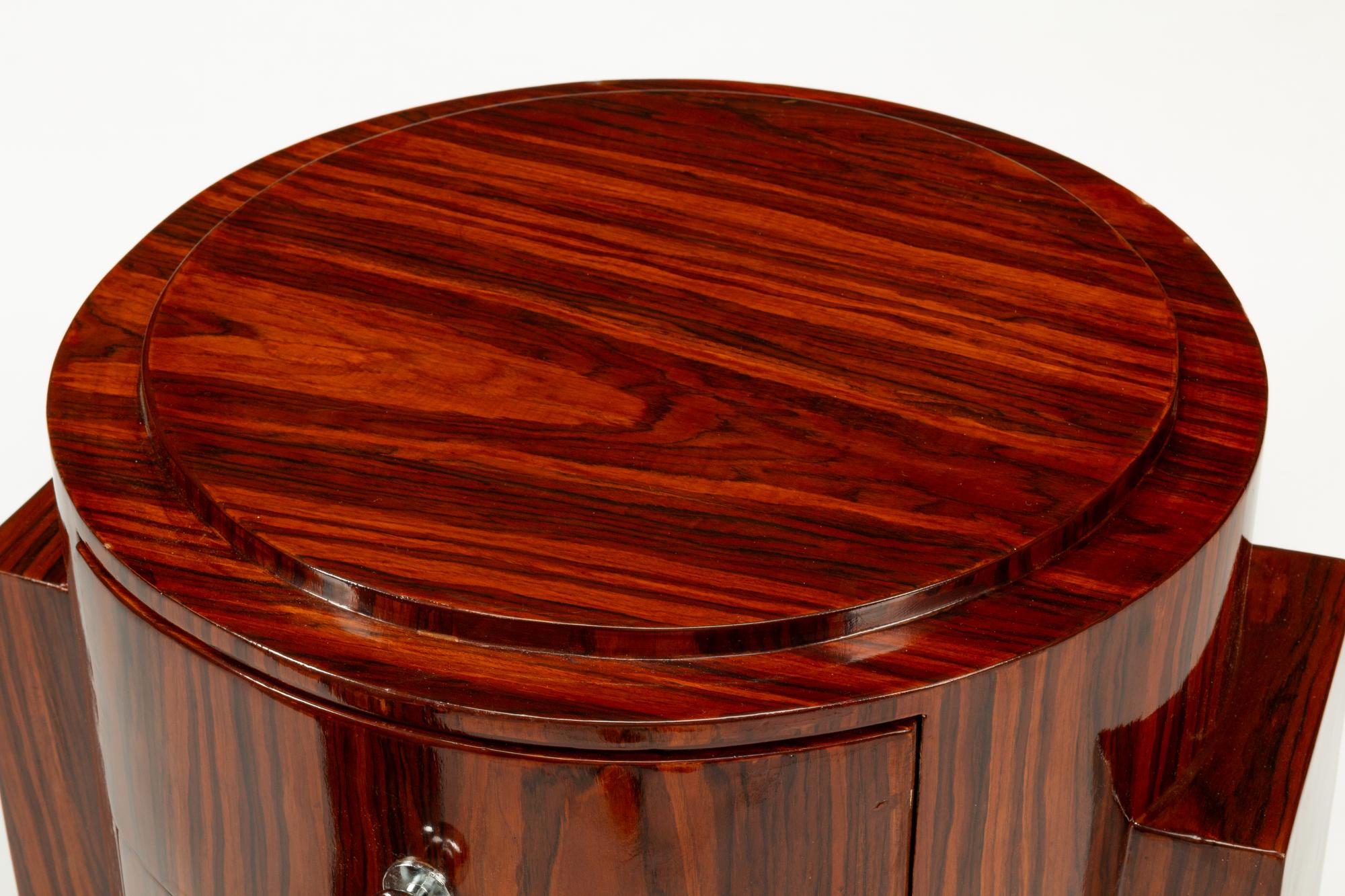 A Pair of Continental Rosewood Veneered Side Tables