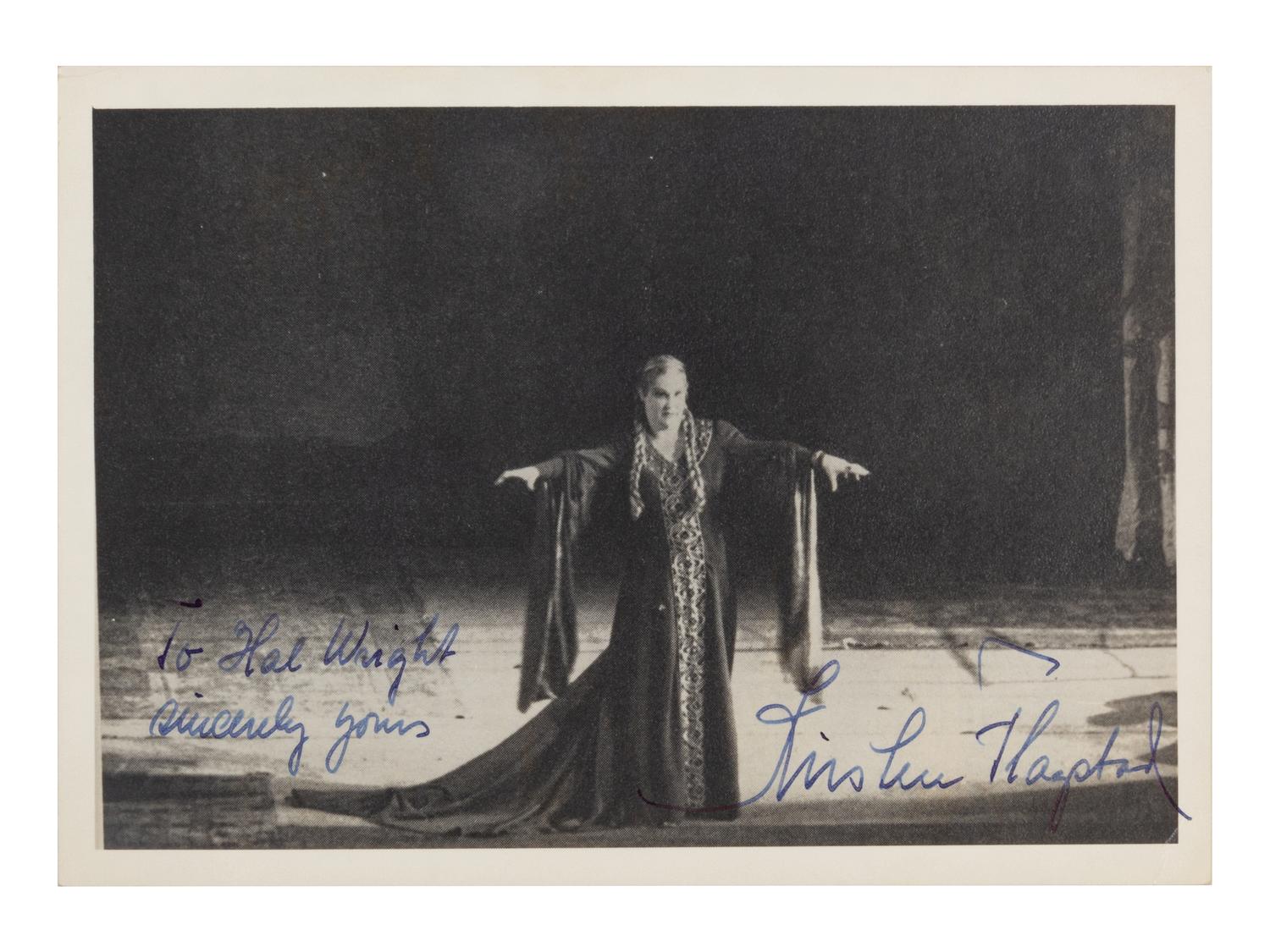 [20TH-CENTURY OPERA SINGERS]. A group of 6 photographs or photographic prints of opera singers from the 1930s, most signed, comprising images of:
