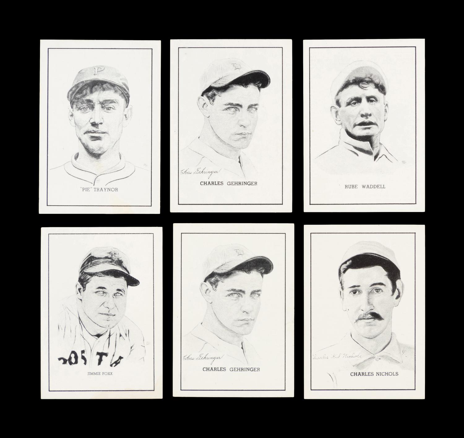 A Group of Six 1950 Callahan Baseball Cards,