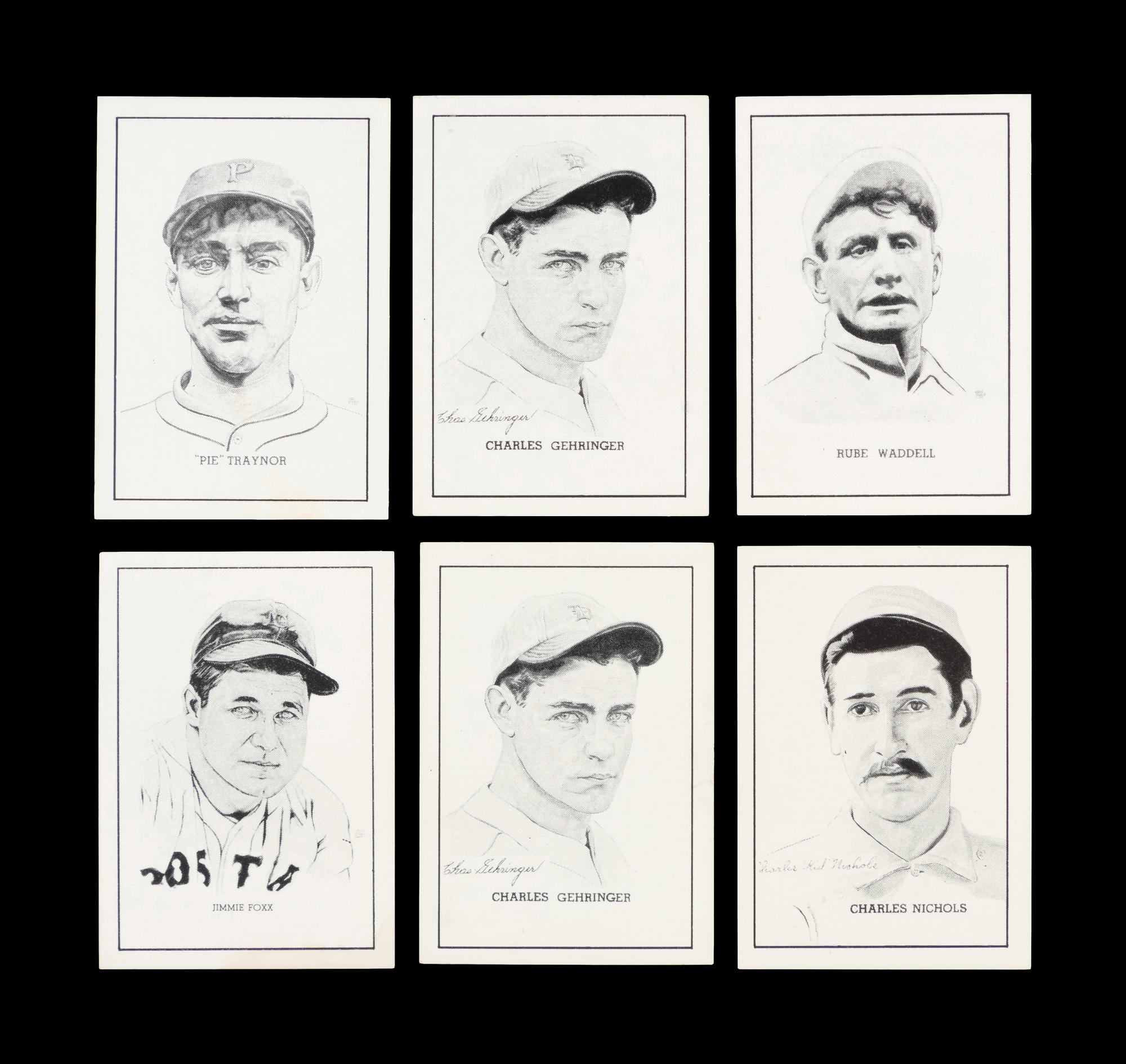 A Group of Six 1950 Callahan Baseball Cards,