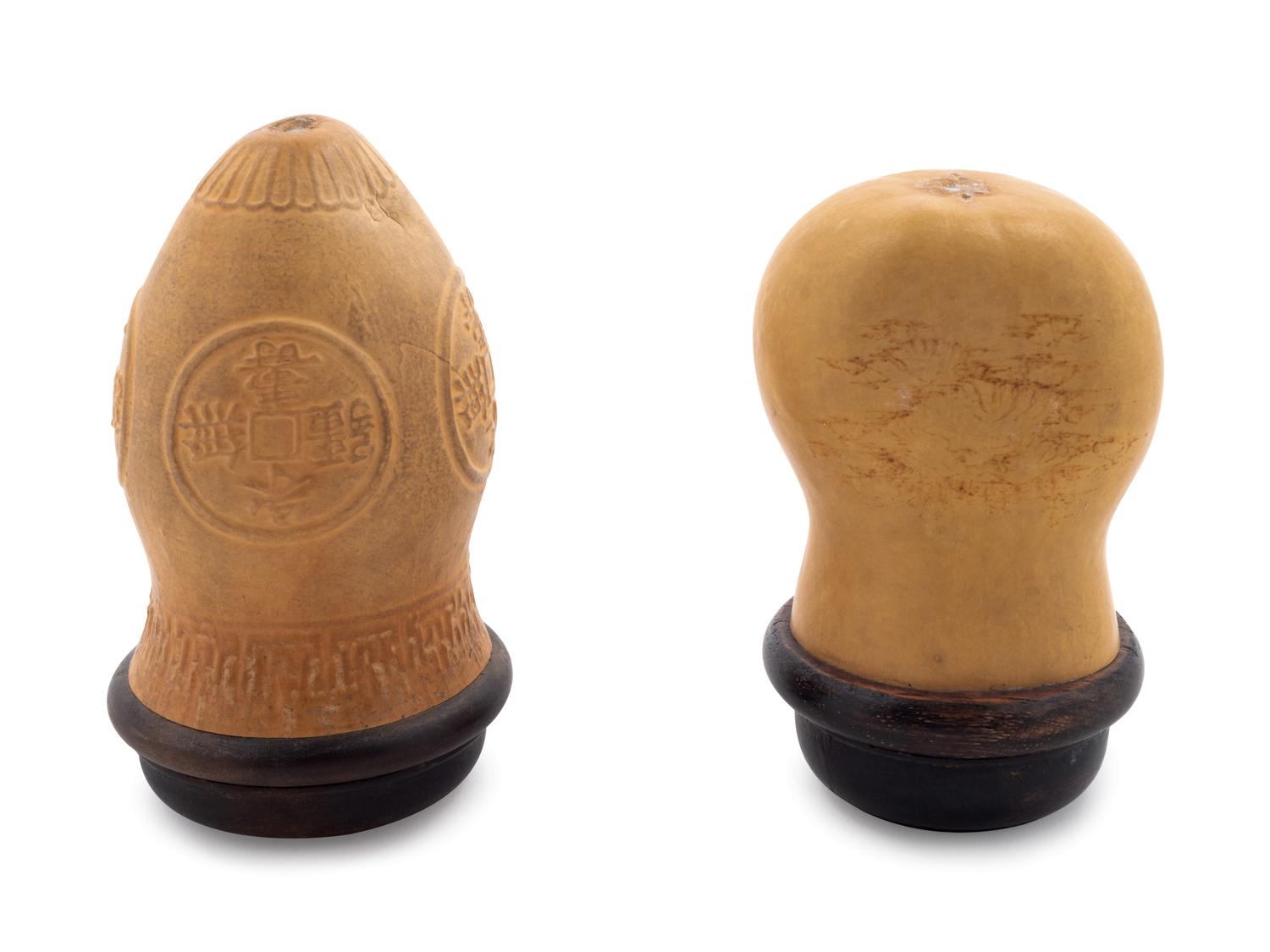 Two Chinese Gourd Cricket Cages