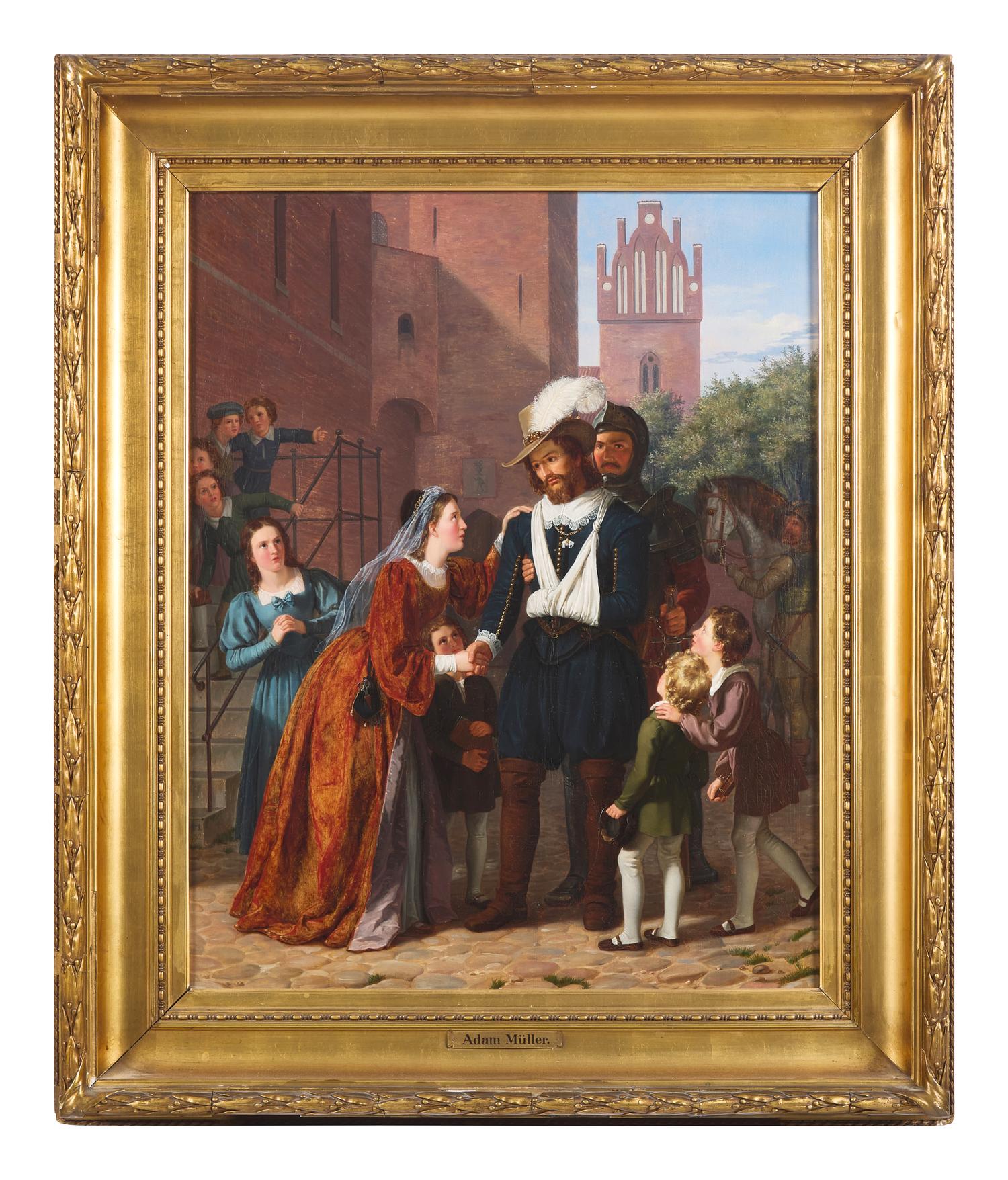 Wounded Herlouf Trolle Received by His Wife , 1832
